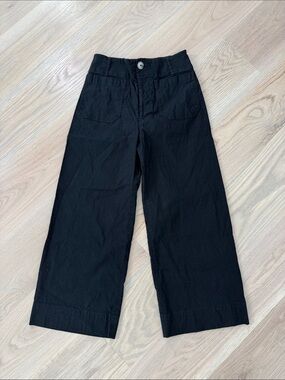 Anthropologie Black Pants with Pink Stitching